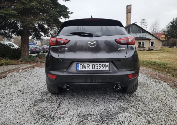 Mazda CX-3 cena 64900 przebieg: 106154, rok produkcji 2018 z Wrocław małe 326